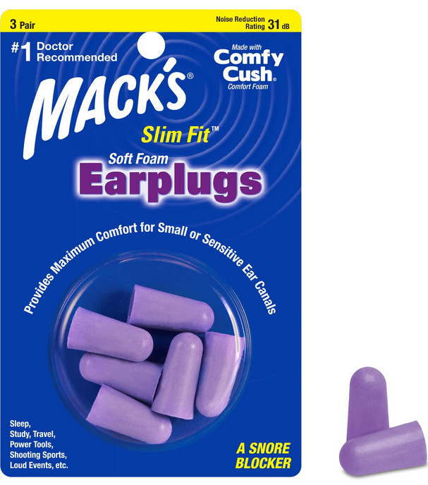 Macks Slim Fit (3 Pares) Protetor Auricular para Mulheres - 29 Dbs