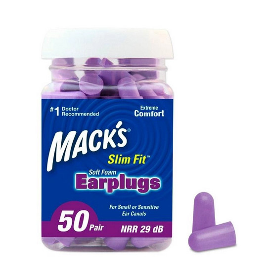 Macks Slim Fit - Pote com 50 Pares - 29Dbs - Macks EarPlugs